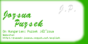 jozsua puzsek business card